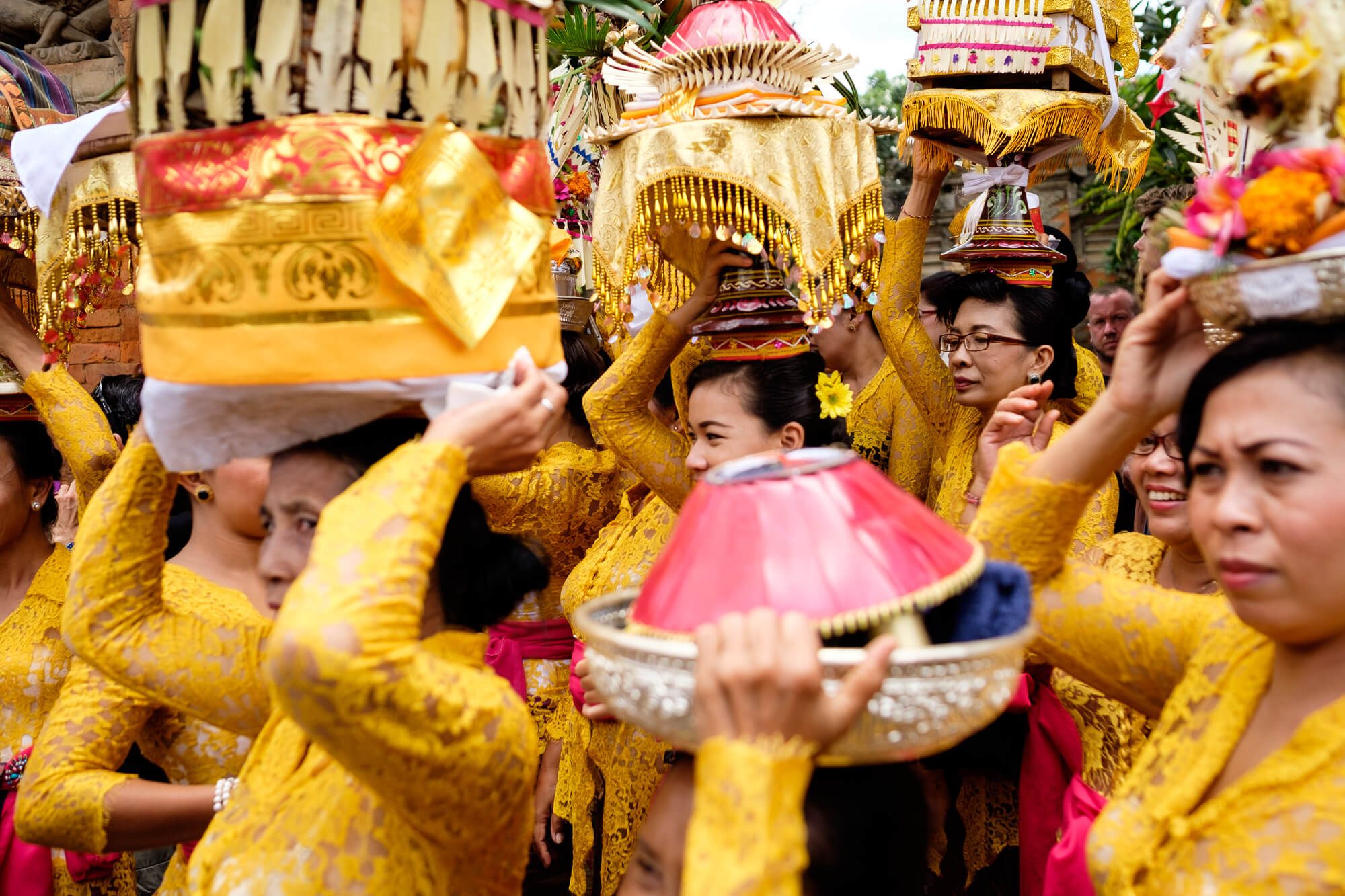 Festive ceremonies are common on the island of Bali