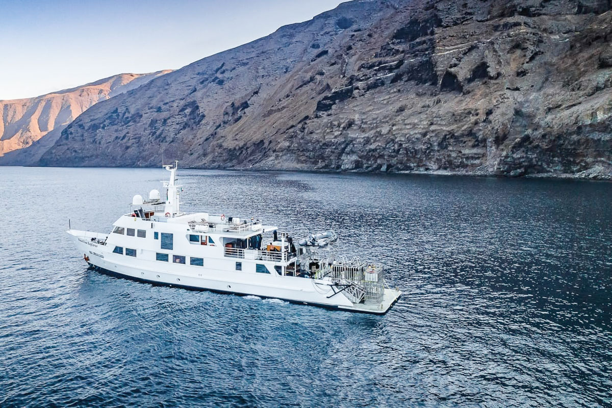 A Nautilus liveaboard at Guadalupe Island, Mexico
