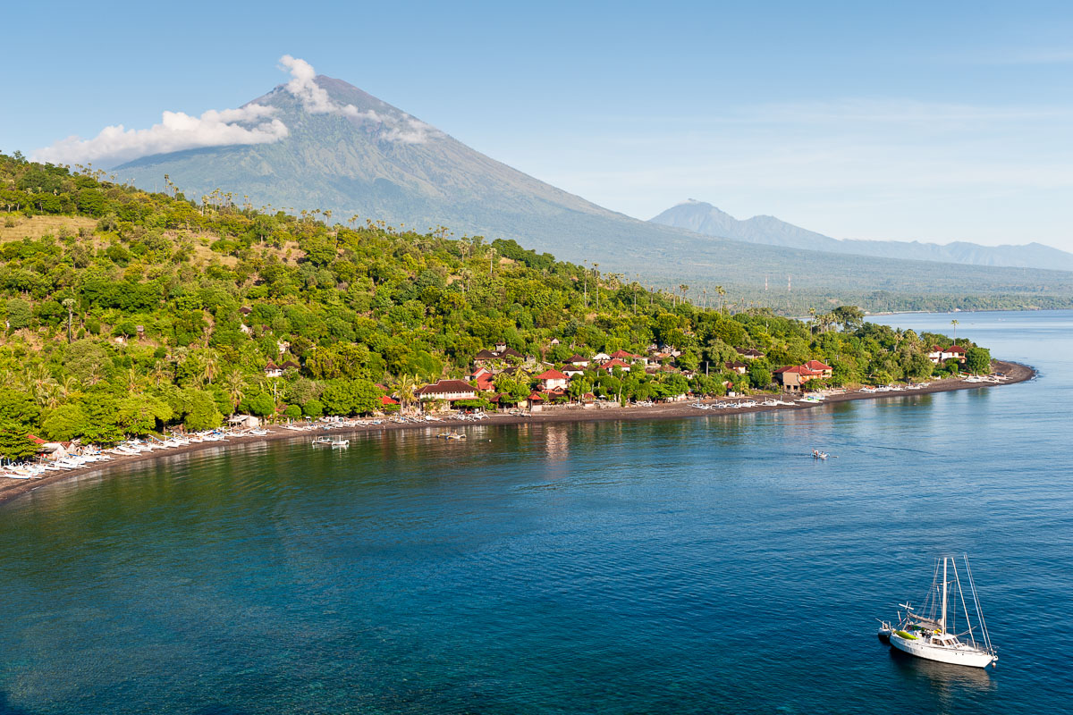 Beautiful coastline in northeast Bali