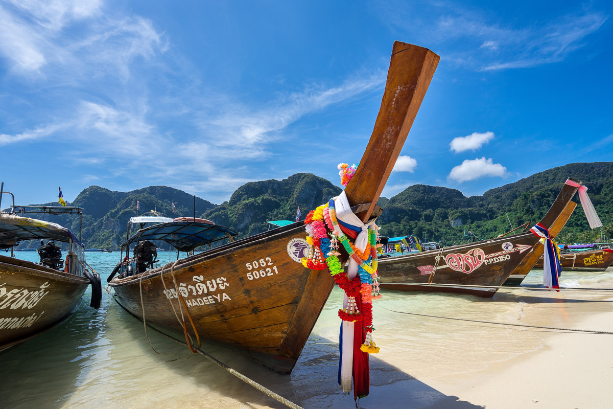 Longtail boats used for dive transfers