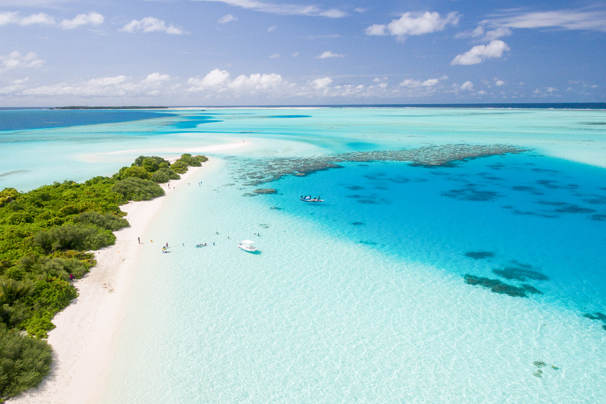 A stunning sandbar in the Maldives
