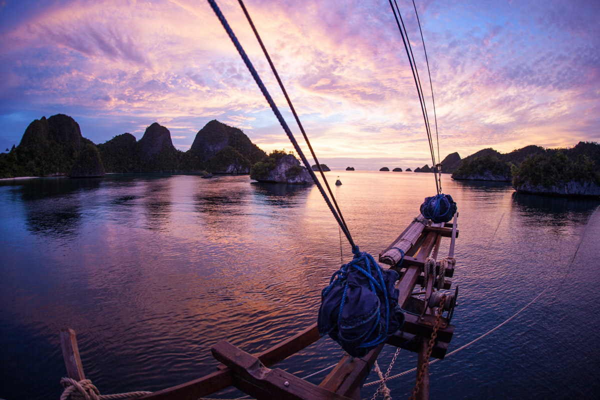 Liveaboard diving in Raja Ampat offers some spectacular sunsets