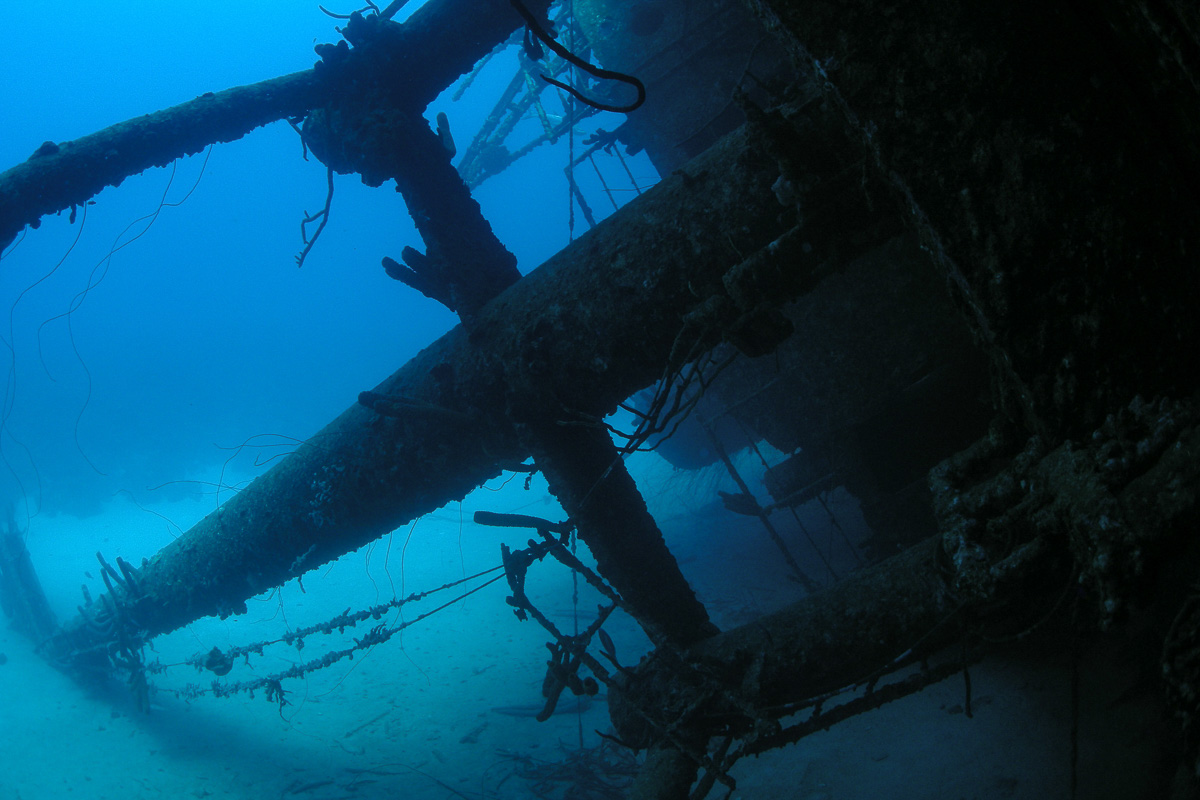 The superstructure of the Hilmer Hooker now rests against the sand.