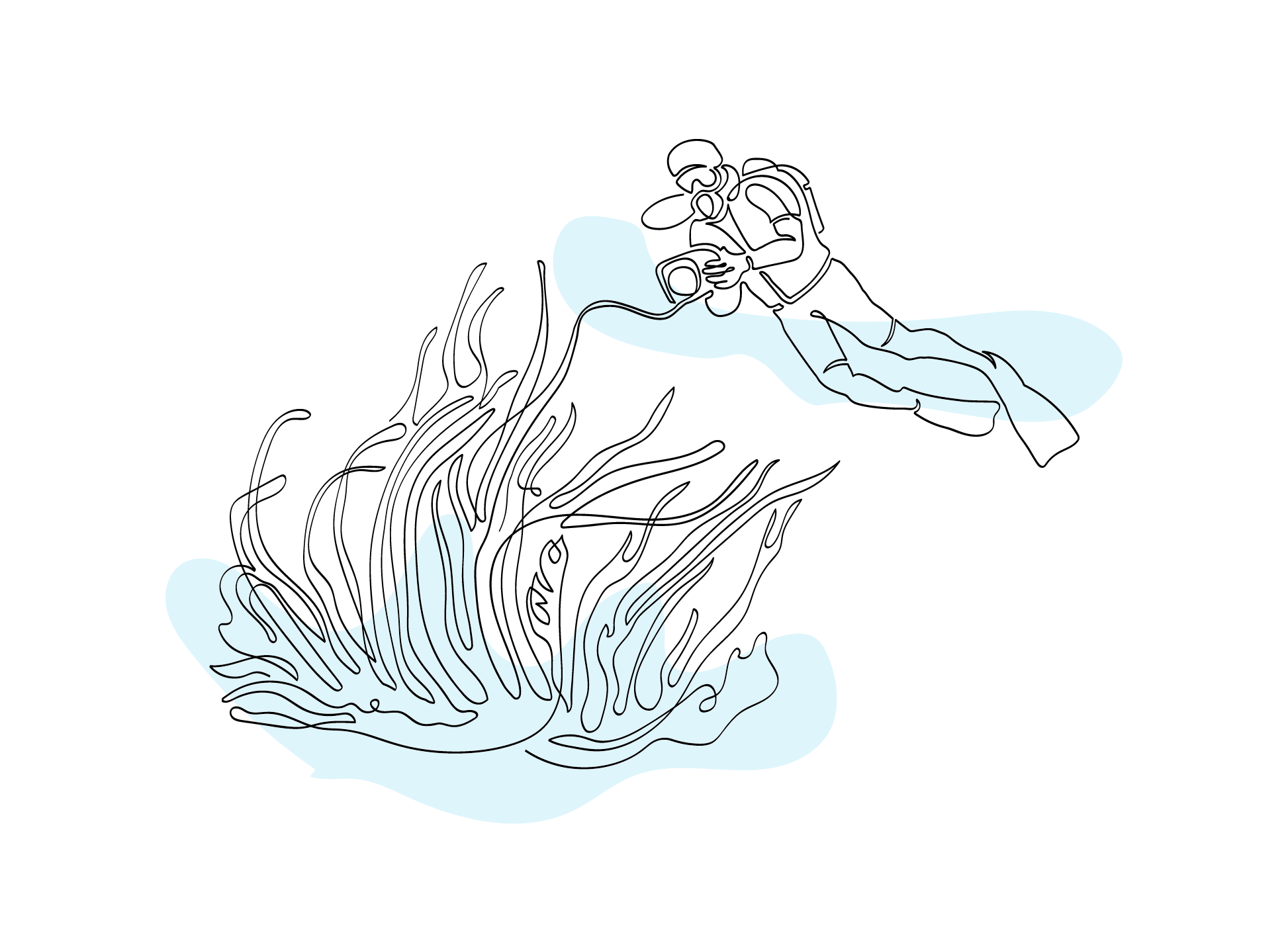 Zublu Illustrations Diver Coral