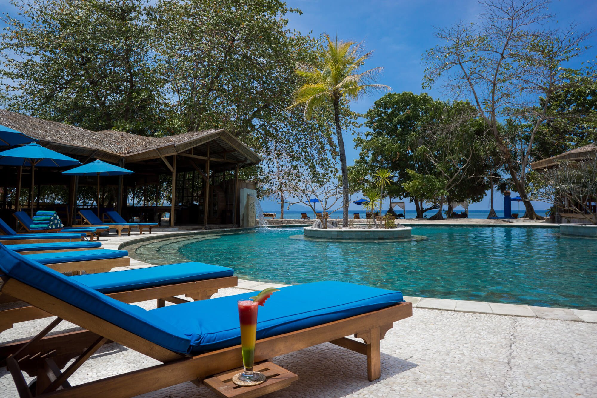 Siladen Resort's pool area is the focal point of this beautiful resort.