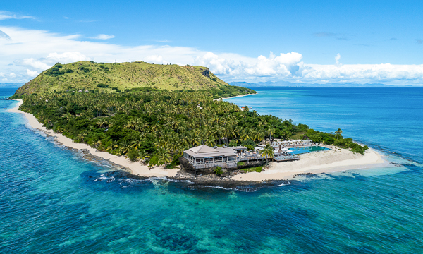 Aerial view of VOMO’s premium beachfront location.