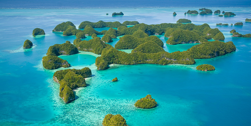 Aerial of Palau's islands