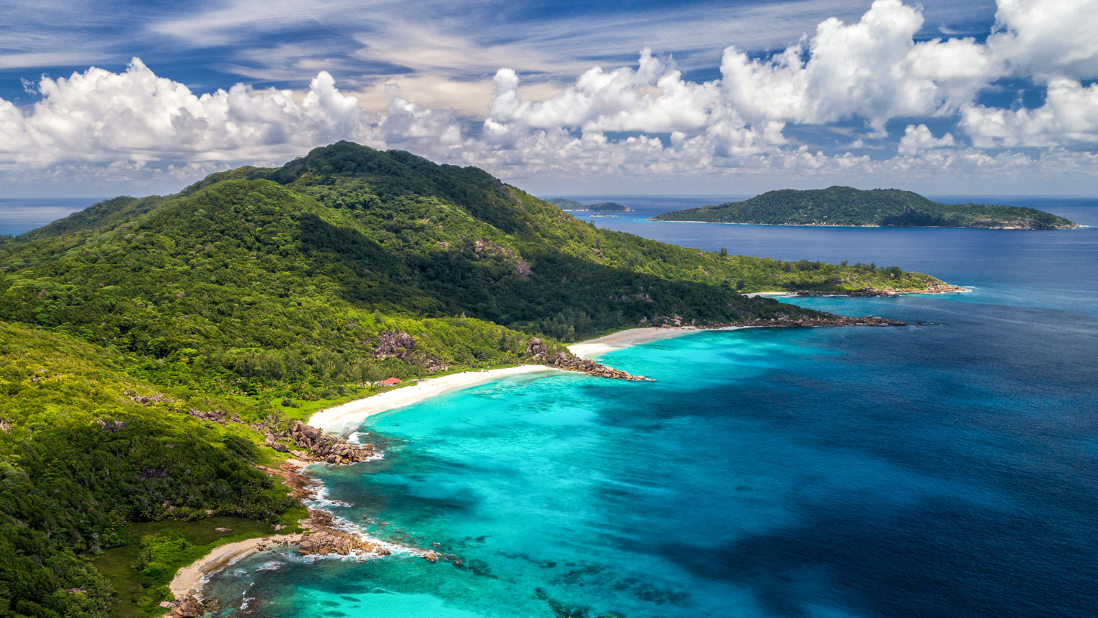 Mahe Silhouette North Island Seychelles Scuba Diving Banner